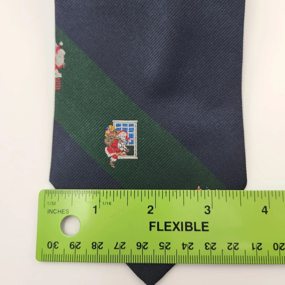 Woodward 100% Silk Christmas‎ Santa Claus Striped Mens Necktie Made in USA